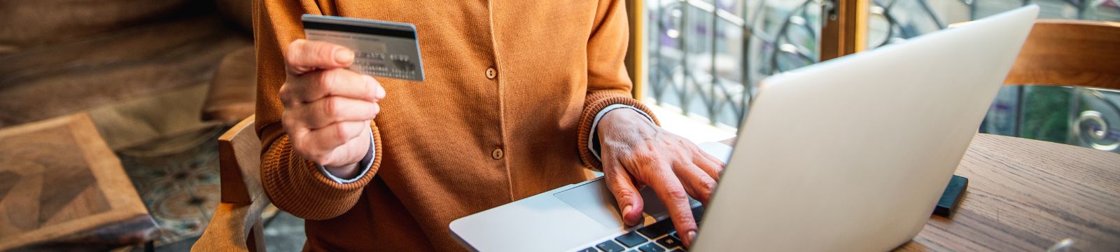 hand on computer