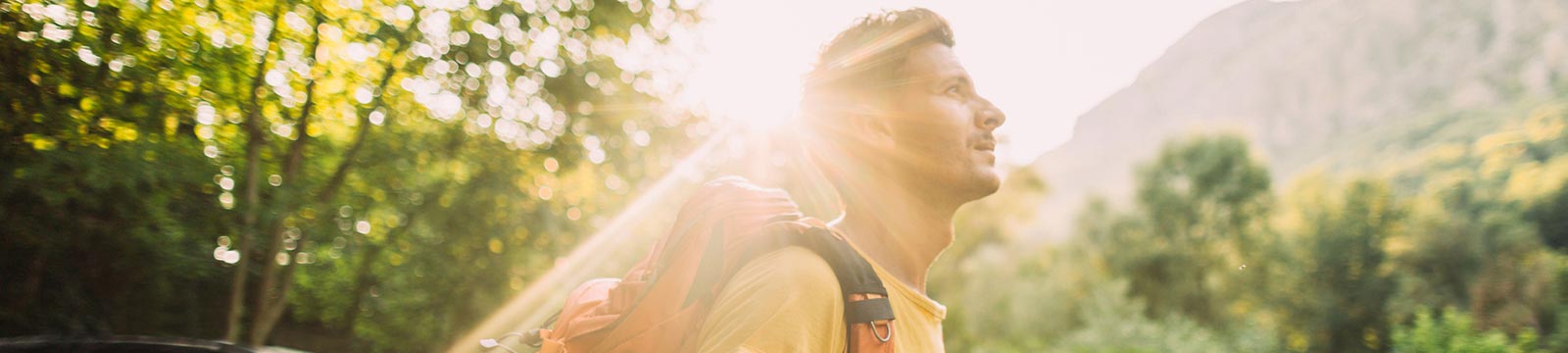 Man on a hiking trip