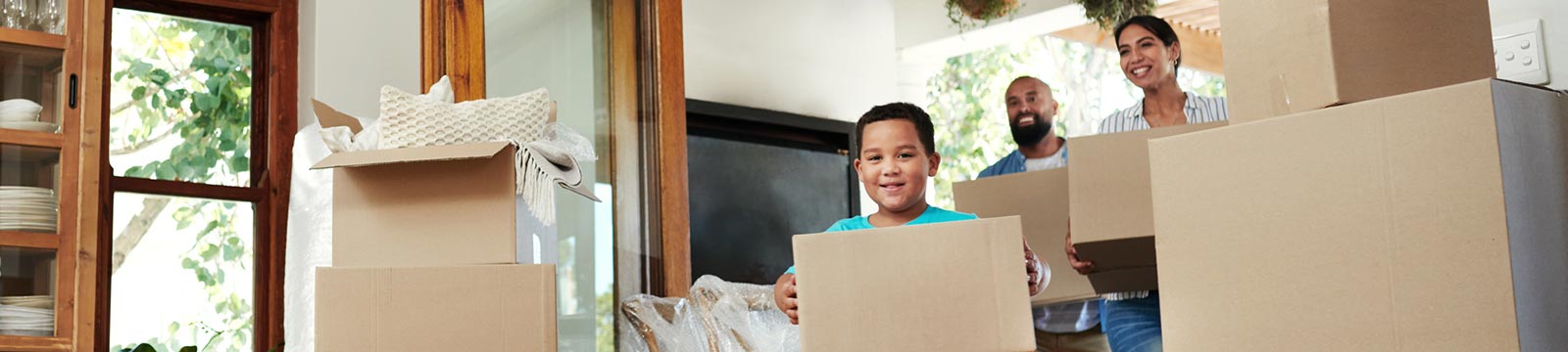 Family moving into their new home